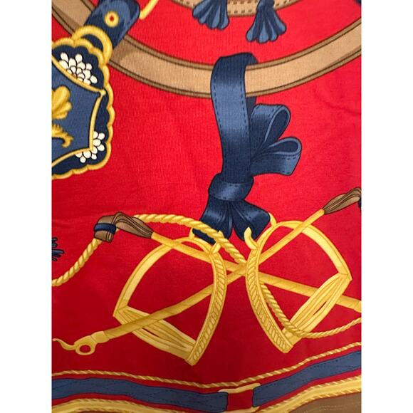 NWT J. McLaughlin Catalina Cloth Signature Tee Equestrian Red/Navy/Gold Sz Larg - Picture 3 of 7